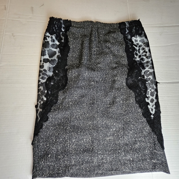 G.I.L.I Women Tweed Lace Accent Pencil Skirt Size Large - Picture 2 of 14